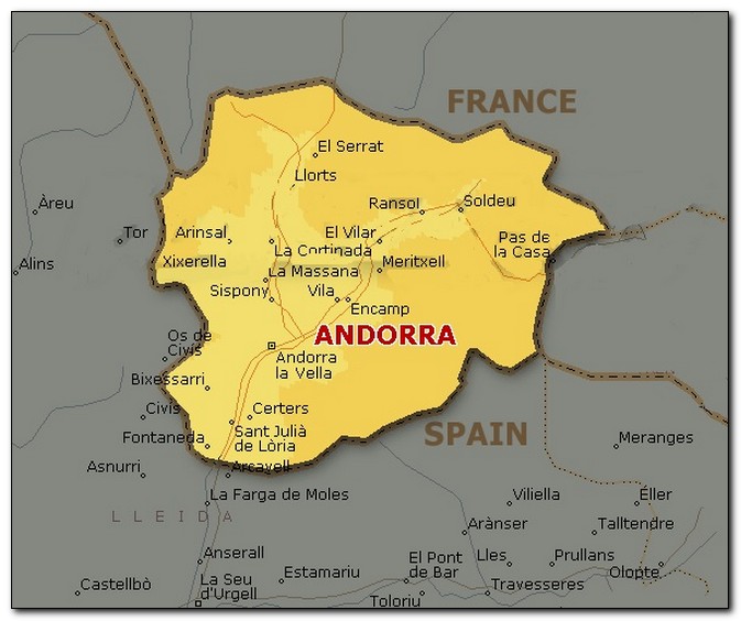 Литония что за страна где. Андора государство карта. Андорра границы на карте. Андорра на карте Испании.
